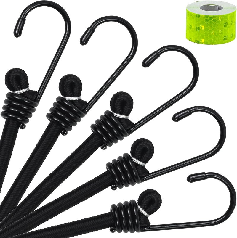 Bac-kitchen 5Pcs 24Inch Bungee Cords with Hooks, Heavy-Duty Weatherproof Outdoor Elastic Straps for Luggage, Camping, Tarps, Bike Racks, Tents or Garden Tidying - Image 1